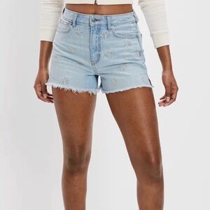 American Eagle Outfitters Daisy Embroidered Mom Shorts